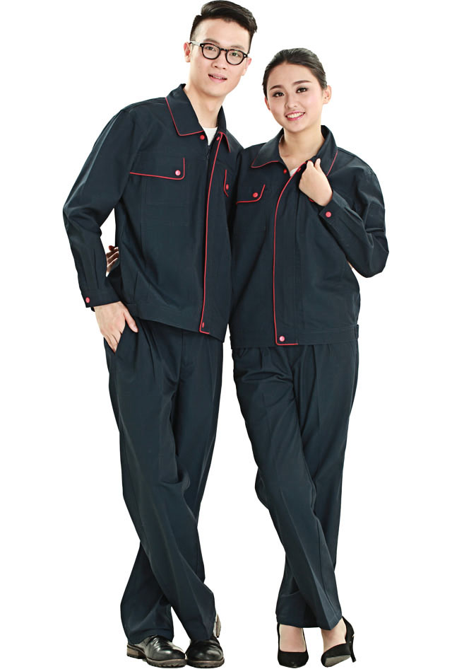 HR-802款帆布拼色單層茄克工作服款式圖片大全 HR-802款帆布拼色單層茄克工作服定制款式